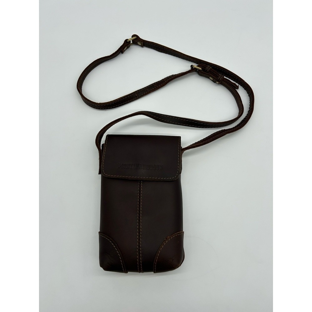 Montana Hudson‎ Leather Crossbody Phone Bag Purse